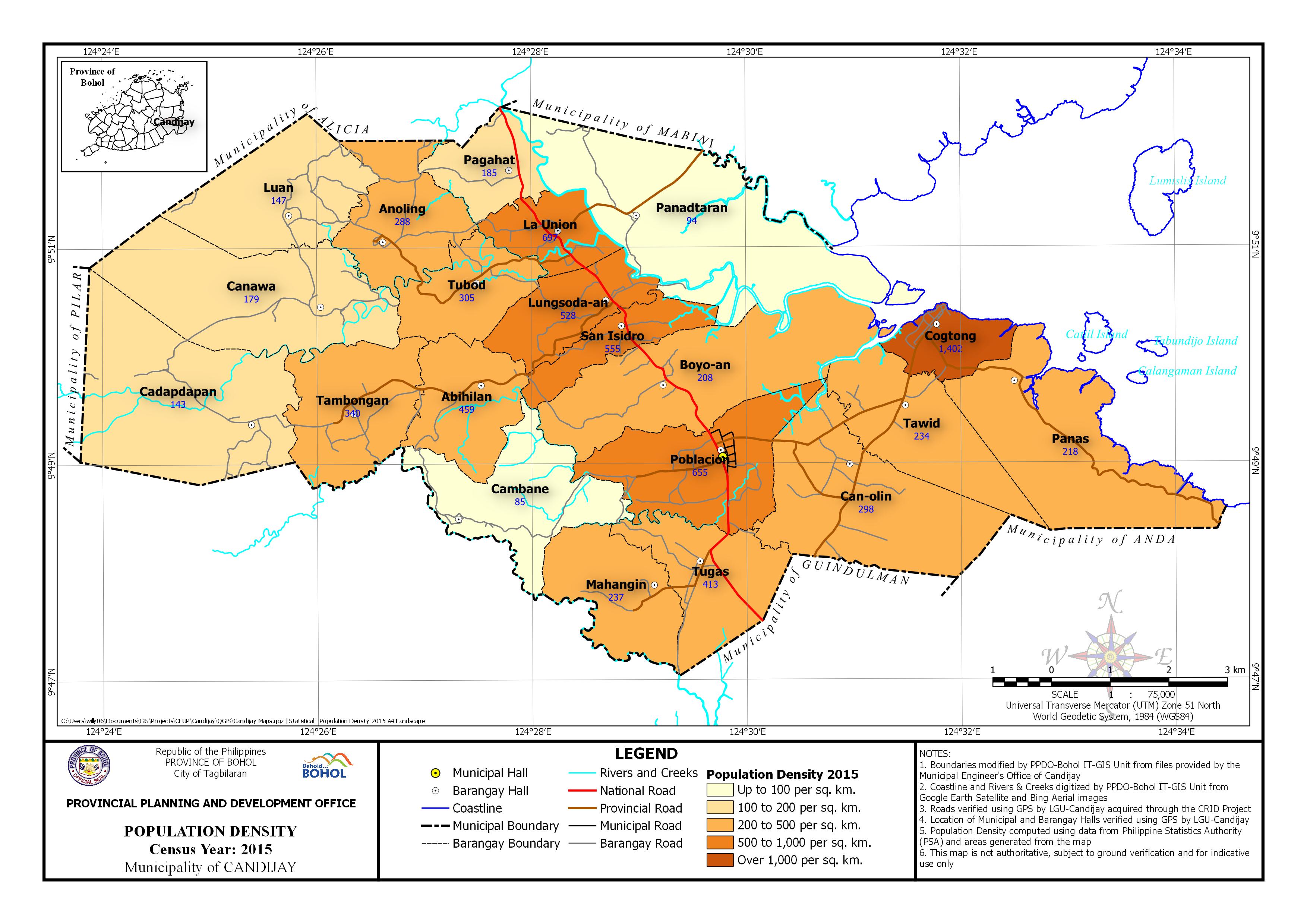 Population Density 2015 Map